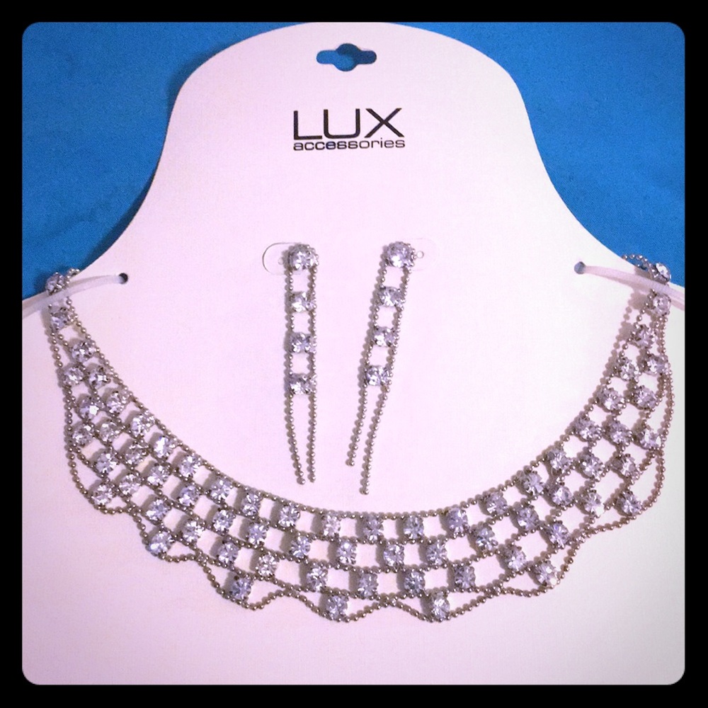Cubic Zirconium necklace and earring set